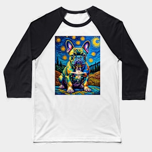 French Bulldog in starry night Baseball T-Shirt